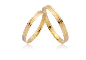 Alianças ouro 18k 750, 2.5 MM