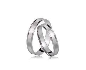 Alianças ouro branco 18k 750, 3.5 mm